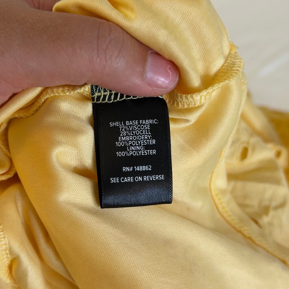 Torrid Yellow Floral Eyelet Babydoll Blouse Plus Size 6X Cottagecore Whimsy - Picture 8 of 9
